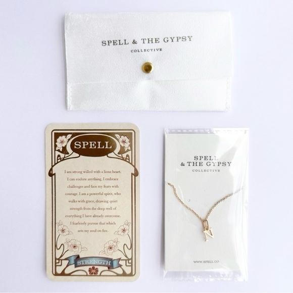 SPELL Wild Love Gold ‘N’ Letter Charm Necklace NWT - Picture 4 of 12